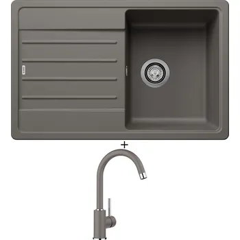 Kuchyňský dřez Granitový dřez SET Blanco LEGRA 45 S šedá vulkán 527268 + Blanco MIDA šedá vulkán 526965