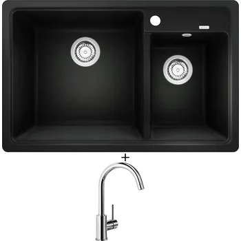 Kuchyňský dřez Granitový dřez SET Blanco LEGRA 8 černá 526223 + Blanco MIDA chrom 517742