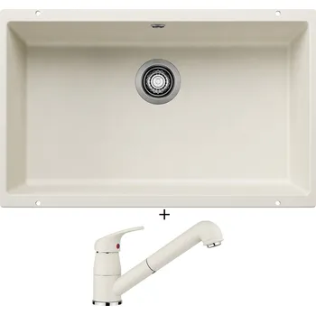 Granitový dřez Dřez pod desku SET Blanco ROTAN 700 U bílá soft 527147 + Blanco DARAS-S bílá soft 526937