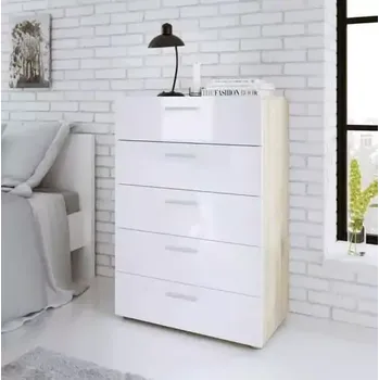 Komoda Komoda Pedro 508 oak/bílý lesk - SLEVA 3% s kodem radost25