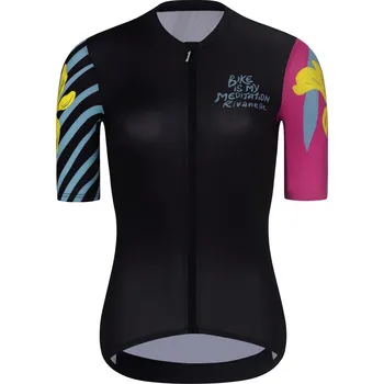 cyklistický dres RIVANELLE Cyklistický dres s krátkým rukávem - MEDITATION - černá/růžová