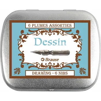 Umělecký štětec Kaligrafická perka Brause - Dessin, sada 6 ks