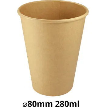Jednorázové nádobí Papírový kelímek EKO kraft ⌀80mm 280ml 50ks/balení