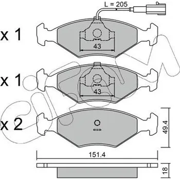Auto-moto Sada brzdových destiček, kotoučová brzda CIFAM 822-057-4