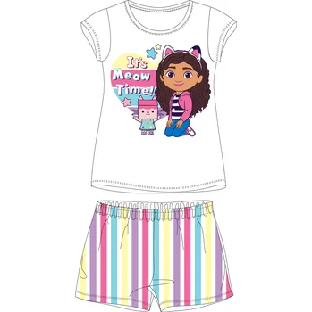 Dívčí pyžamo Gábinin kouzelný domek - licence Dívčí pyžamo - Gábinin kouzelný domek 5204005, bílá / proužek Barva: Bílá, Velikost: 104