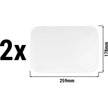 G.Gastro (2 kusy) SELTMANN WEIDEN | Obdélníková miska na kávu - 255 x 180 mm - Bílá