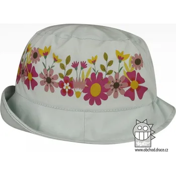 Klobouk Bavlněný letní klobouk Dráče - Mallorca 22, zelinkavá, květy Barva: Zelinkavá, Velikost: 54-56