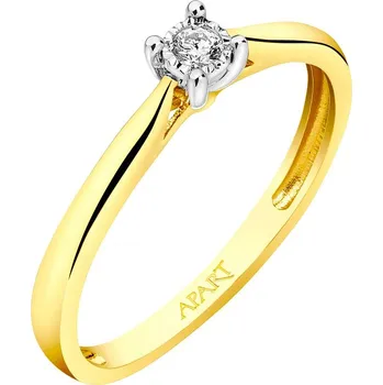Prsten Prsten ze žlutého a bílého zlata s briliantem - 0,02 ct - ryzost 585 - 101.233