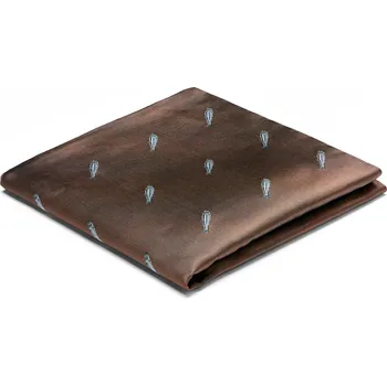 Látkový kapesník Hnědý oboustranný kapesníček do saka s rybičkami - Trendhim