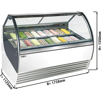 Vinotéka G.Gastro Zmrzlinový pult NOLAN - 1730mm - konvekční - pro 18x 5L nádoby - bílý