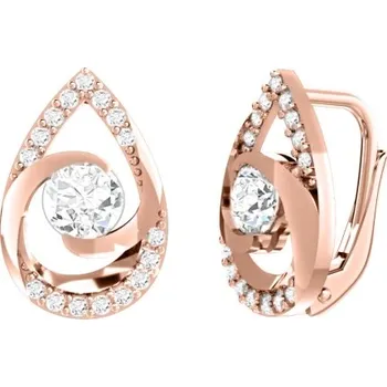 Náušnice Couple, Nadčasové náušnice Gisa, růžové zlato se zirkony, 585-66-3-0373.4C00.0.00.001.08