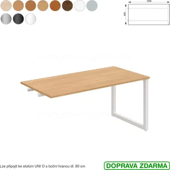 Psací stůl UJ O 1600 R Hobis UNI - Stůl jednací řetězící 160 x 80