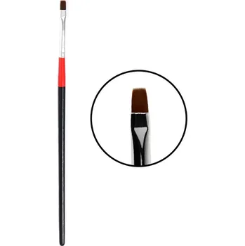 Kosmetický štětec Nailee Štětec dřevěný černý, plochý č. 2, na gelové nehty