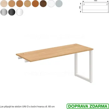 Psací stůl UE O 1600 R Hobis UNI - Stůl řetězící 160 x 60