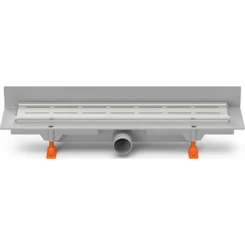 Podlahový linear. žlab ke stěně 350 mm,boční D40,line mat s nerez. rámečkem