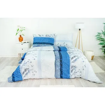 Povlečení Stanex Ložní povlečení bavlněné Naďa modrá (LS272) ROZMĚR: 140x200 cm + polštář (90x70 cm)