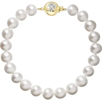 Náušnice Perlový náramek z říčních perel se zapínáním ze 14 karátového zlata 923003.1/9270A bílý