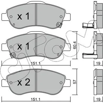 Brzdový systém Sada brzdových destiček, kotoučová brzda CIFAM 822-789-0