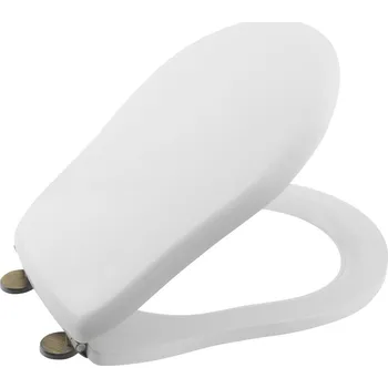 WC sedátko Kerasan RETRO WC sedátko Soft Close, polyester, bílá/bronz