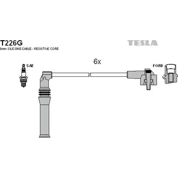 Zapalovací kabel Sada kabelů pro zapalování TESLA T226G
