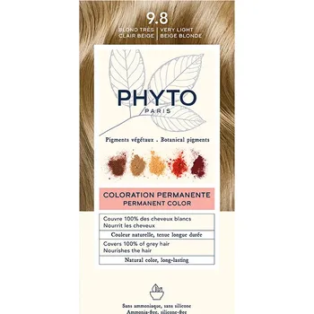 Barva na vlasy Phyto Phytocolor phyto barva na vlasy 9.8 velmi světlá béžová blond, 50ml + 50ml + 12ml/1 bal.