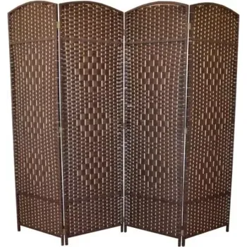 Paraván Paravan provázkový čtyřdílný barva tmavě hnědá - SLEVA 3% s kodem radost25