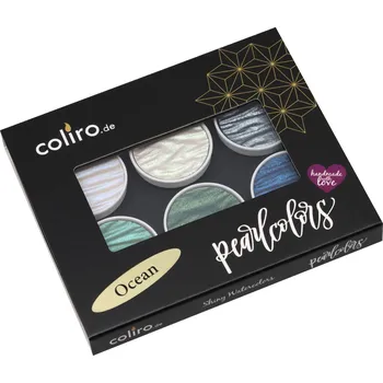 Vodová barva Akvarelové barvy Coliro Pearlcolors - Ocean, sada 6 ks