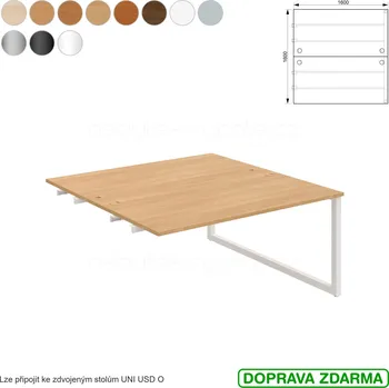 Psací stůl USD O 1600 R Hobis UNI - Stůl pracovní zdvojený řetězící 160 x 160