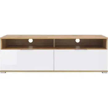 Obývací stěna Televizní stolek Zele RTV2S - dub wotan/bílý lesk - SLEVA 3% s kodem radost25