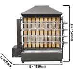 G.Gastro Gril na dřevěné uhlí se 4 rožni pro 20 kuřat - 1350 x 610 x 1570 mm