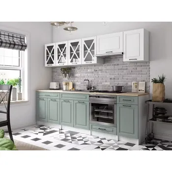 Kuchyňská linka Kuchyňská linka Gréta 260 bílá/sv.zelená MAT - doprava zdarma - SLEVA 3% s kodem radost25