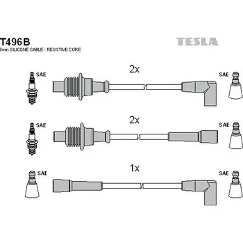 Zapalovací kabel Sada kabelů pro zapalování TESLA T496B
