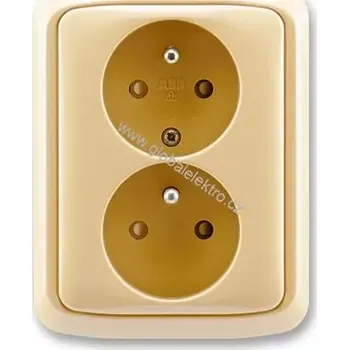 Elektrická zásuvka Zásuvka dvojnásobná s ochr. kolíky a clonkami 5512A-2359 D Tango - béžová (5512A-2359 D)