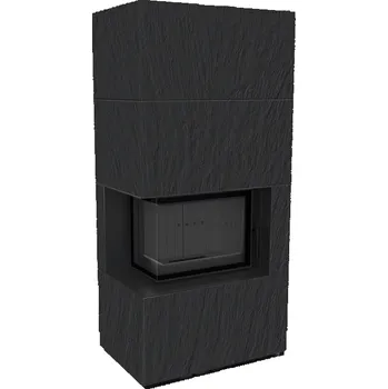 Krbová vložka KRATKI FLOKI BOX 8 kW NATURALI ARDESIA NERO A SPACCO - modulový krb levý
