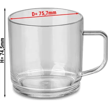 G.Gastro (50 Kusů) Polykarbonátový šálek na čaj/kávu, čirý - 200 ml