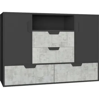 Komoda Meblar Dětská komoda Nano NA7, grafit/enigma