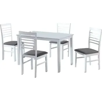 Jídelní set Jídelní set BRISBO 1 + 4 - bílá / šedá - SLEVA 3% s kodem radost25