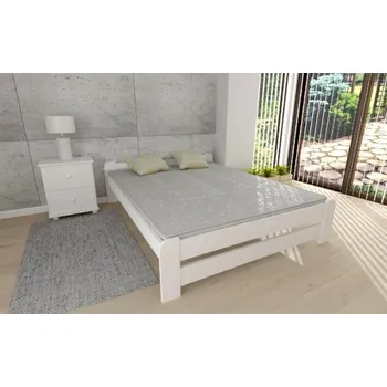 Postel Postel z masivu borovice Evropa 140x200 cm bílá + rošt ZDARMA