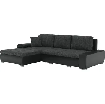 Sedací souprava Rohová sedací souprava, černá/černý melír, TRAMP