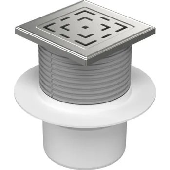 Podlahová vpusť spodní D110, límec, nerez mřížka LABYRINTH