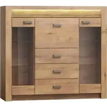 Obývací stěna Vitrína s komodou INFINITY 08 jasan světlý - doprava zdarma - SLEVA 3% s kodem radost25