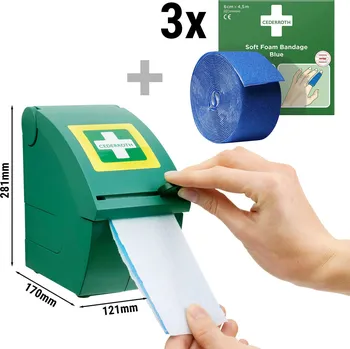 Dávkovač mýdla G.Gastro Dávkovač náplasti s modrým samolepicím obvazem - se třemi náplňovými rolemi