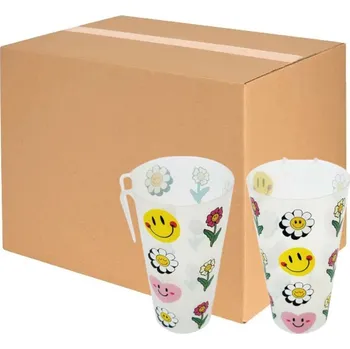 Jednorázové nádobí Vratný kelímek 500ml - EMOJI, 500ml s klipem (10KS V BALENÍ)