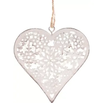 Vánoční dekorace Srdce kovové UM0924 WT - SLEVA 3% s kodem radost25