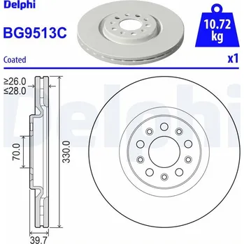 Brzdový kotouč Brzdový kotouč DELPHI BG9513C