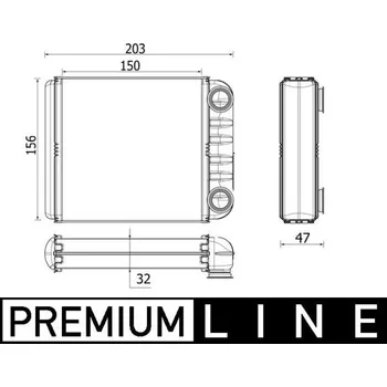 Výměník tepla Vymenik tepla, Vnitrni vytapeni MAHLE AH 280 000P
