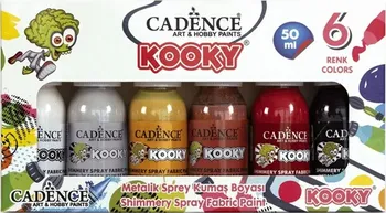 Speciální výtvarná barva Cadence Kooky perleťové barvy na textil 6x 50 ml