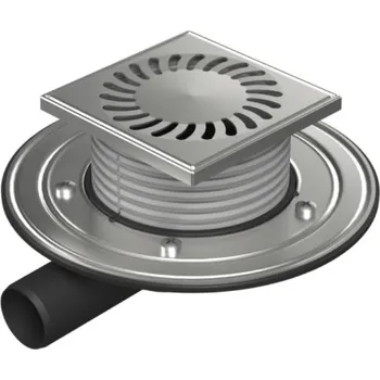 Kanalizační potrubí Podlahová vpusť boční D40, nerez příruba, mřížka SUN