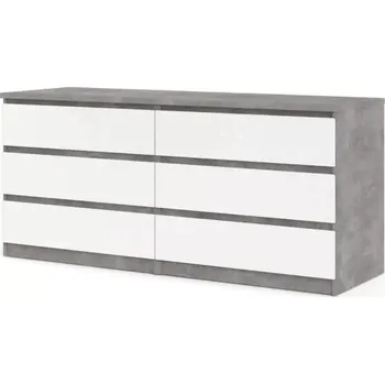 Komoda Komoda Simplicity 232 beton/bílý lesk - SLEVA 3% s kodem radost25