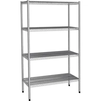 Vinotéka G.Gastro Nerezový regál - 1,1 x 0,4 m - se 4 drátěnými policemi (PEVNÉ)